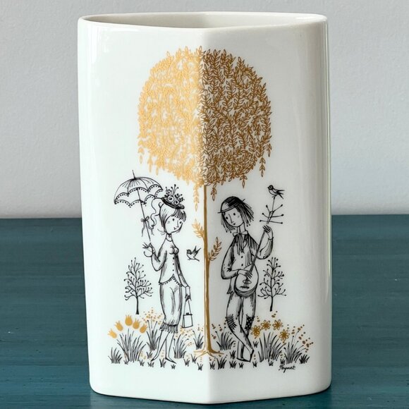 Vtg. 1960s Rosenthal Studio Line The Lovers Wedding Vase Raymond Peynet Germany - Picture 1 of 13